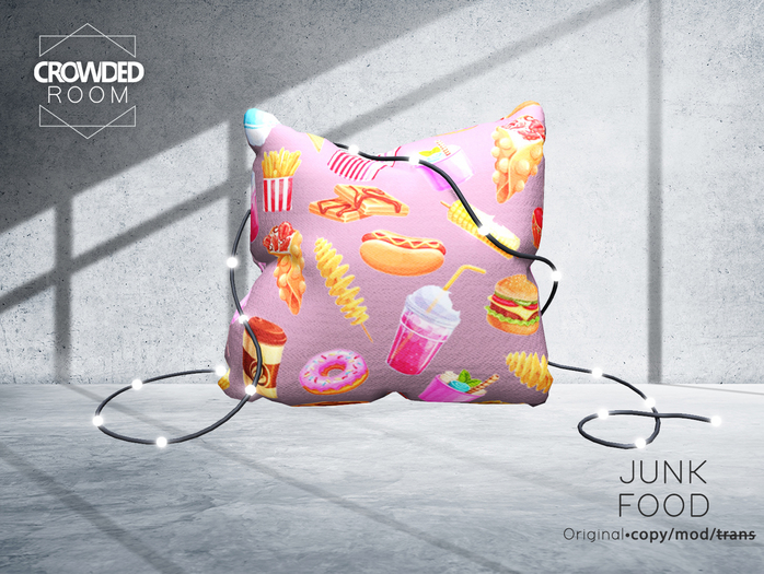 Second Life Marketplace Crowded Room Pillow Junk Food